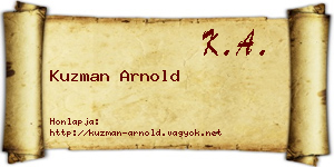 Kuzman Arnold névjegykártya