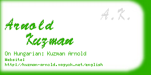 arnold kuzman business card